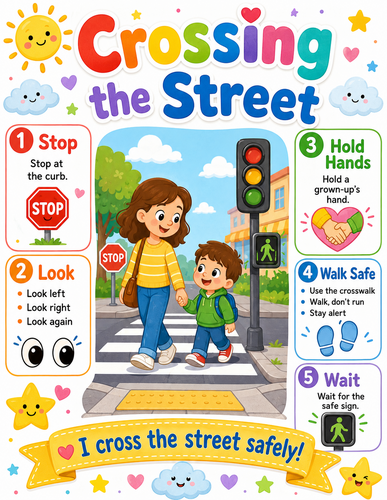 Crossing the Street I Preschool I Infographic