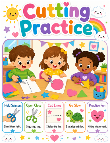 Cutting Practice I Preschool I Infographic