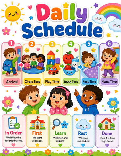 Daily Schedule I Preschool I Infographic