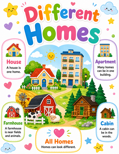 Different Homes I Preschool I Infographic