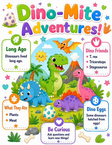 Dino-Mite Adventures I Preschool I Infographic