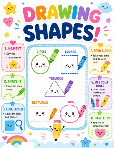 Drawing Shapes I Preschool I Infographic