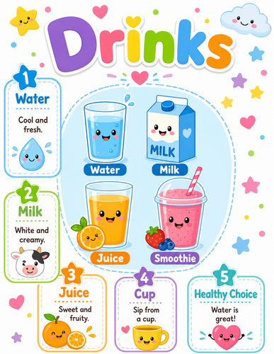 Drinks I Preschool I Infographic