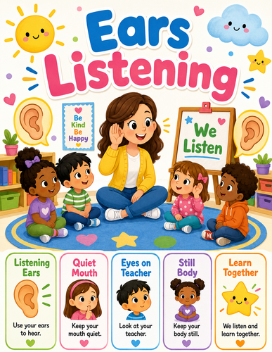Ears Listening I Preschool I Infographic