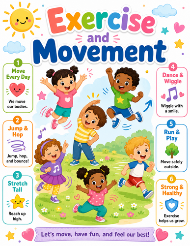 Exercises and Movement I Preschool I Infographic