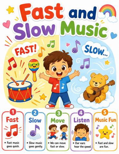 Fast and Slow Music I Preschool I Infographic