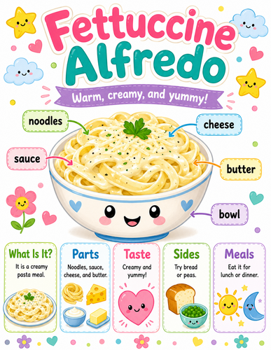 Fettuccine Alfredo I Preschool I Infographic