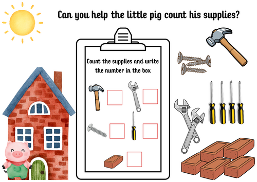Three Little Pigs Maths - Up to 5