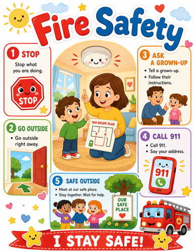 Fire Safety I Preschool I Infographic