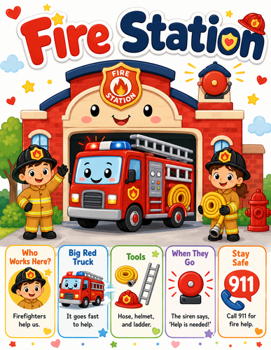 Fire Station I Preschool I Infographic