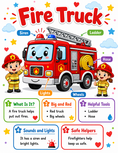 Fire Truck I Preschool I Infographic