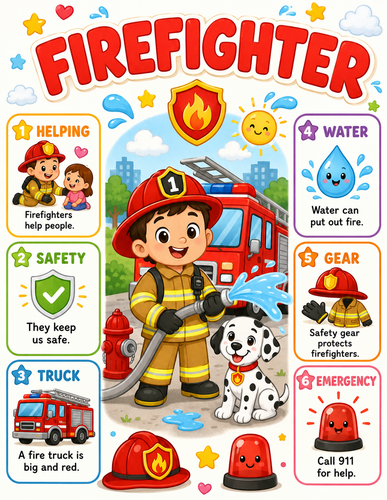 Firefighter I Preschool I Infographic