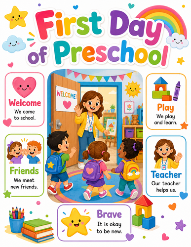 First Day of Preschool I Preschool I Infographic