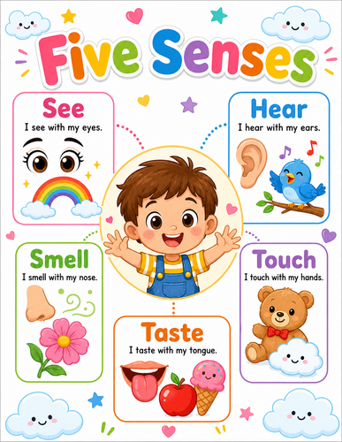 Five Senses I Preschool I Infographic