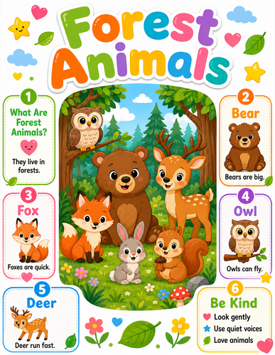 Forest Animals I Preschool I Infographic