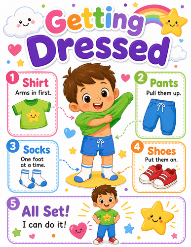 Getting Dressed I Preschool I Infographic