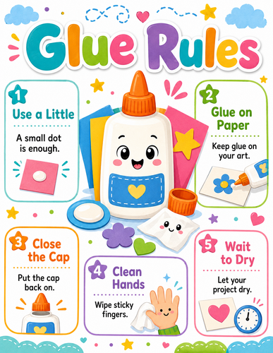 Glue Rules I Preschool I Infographic