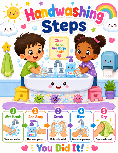 Handwashing Steps I Preschool I Infographic