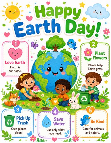 Happy Earth Day I Preschool I Infographic