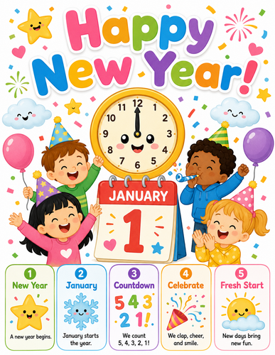 Happy New Year I Preschool I Infographic