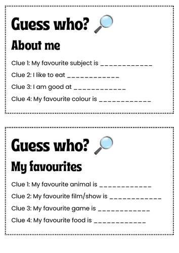 Guess Who? About Me Activity | Back to School Icebreaker | Get to Know You Game