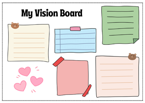 My Vision Board Classroom Activity | Goal Setting & Reflection | 2 Templates
