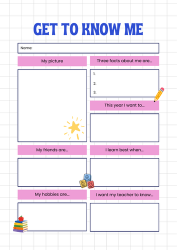 Get to Know Me Activity | Back to School Icebreaker
