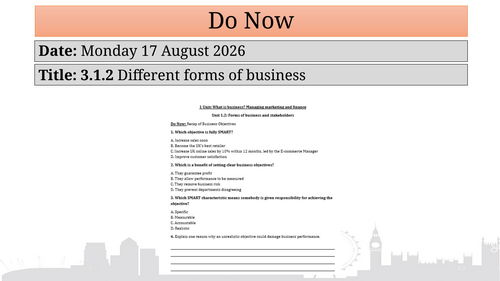 3.1.2 Forms of business and stakeholders - AQA A Level Business (7138)