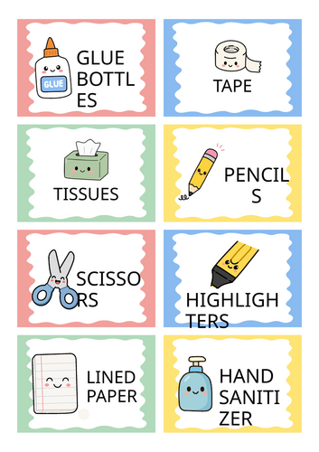 Multi-Use School Supply Labels
