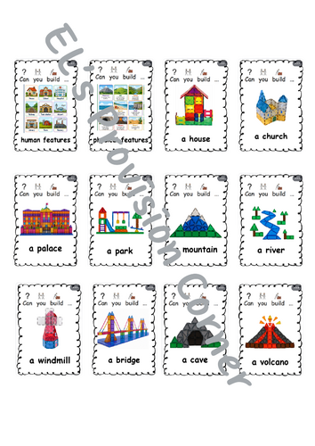 Human and Physical features- geography- magnetic tiles- continuous provision
