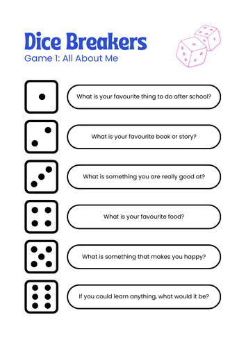 Back to School Dice Breakers | 5 Fun Classroom Games