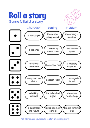 Roll a Story | 3 Creative Story Writing Games | Primary English