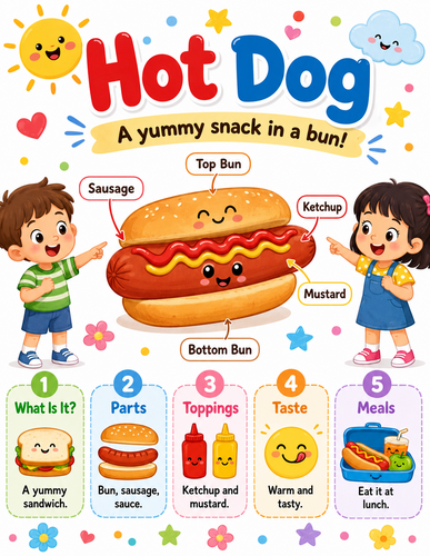 Hot Dog I Preschool I Infographic
