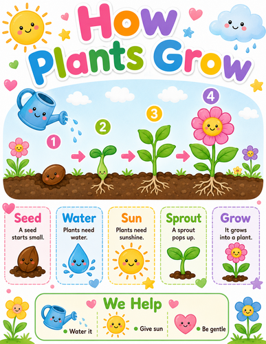 How Plants Grow I Preschool I Infographic
