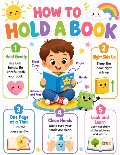 How to Hold a Book I Preschool I Infographic