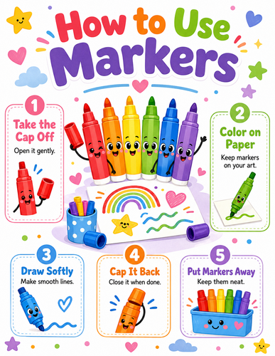 How to Use Markers I Preschool I Infographic