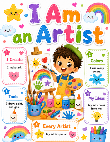 I Am an Artist I Preschool I Infographic