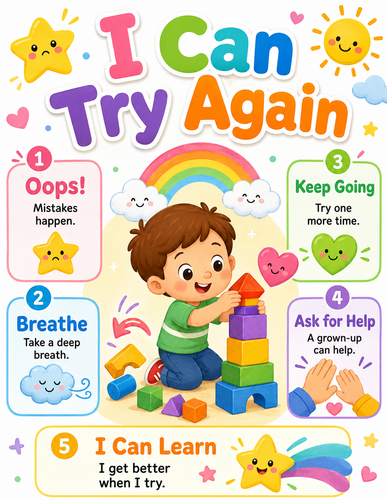 I Can Try Again I Preschool I Infographic
