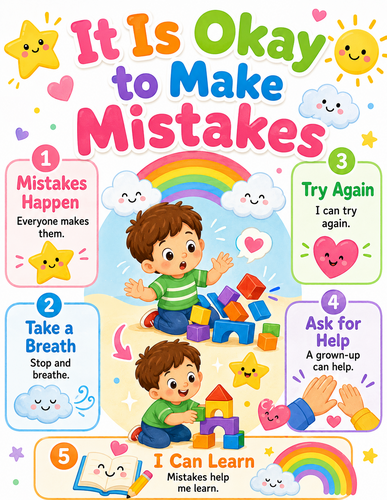 It is Okay to Make Mistakes I Preschool I Infographic