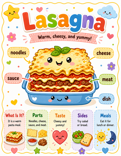 Lasagna I Preschool I Infographic