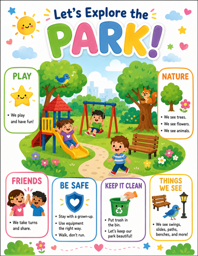 Let's Explore the Park I Preschool I Infographic