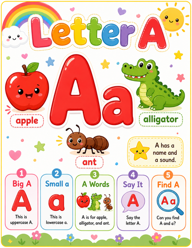 Letter A I Preschool I Infographic