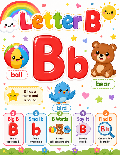 Letter B I Preschool I Infographic