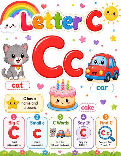 Letter C I Preschool I Infographic