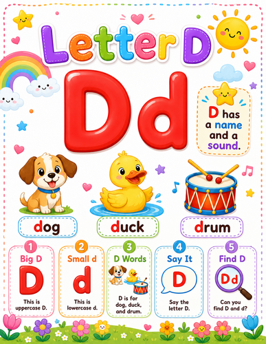 Letter D I Preschool I Infographic