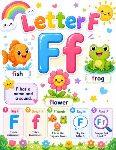 Letter F I Preschool I Infographic