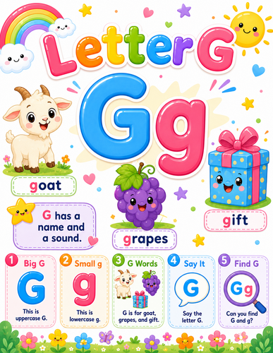 Letter G I Preschool I Infographic