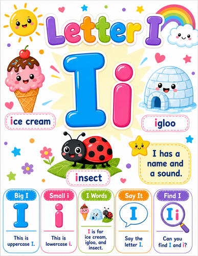 Letter I I Preschool I Infographic