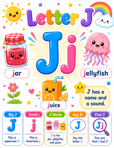 Letter J I Preschool I Infographic