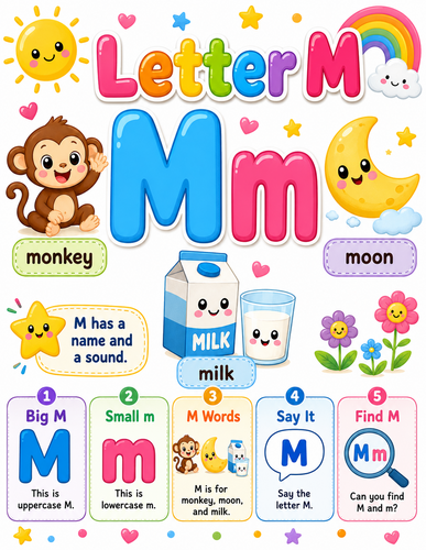 Letter M I Preschool I Infographic